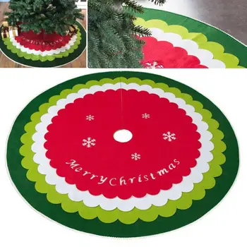 

Christmas Tree Skirt Floor Mat Round Bottom Decoration Base Cover Winter Holiday Non Woven Fabrics