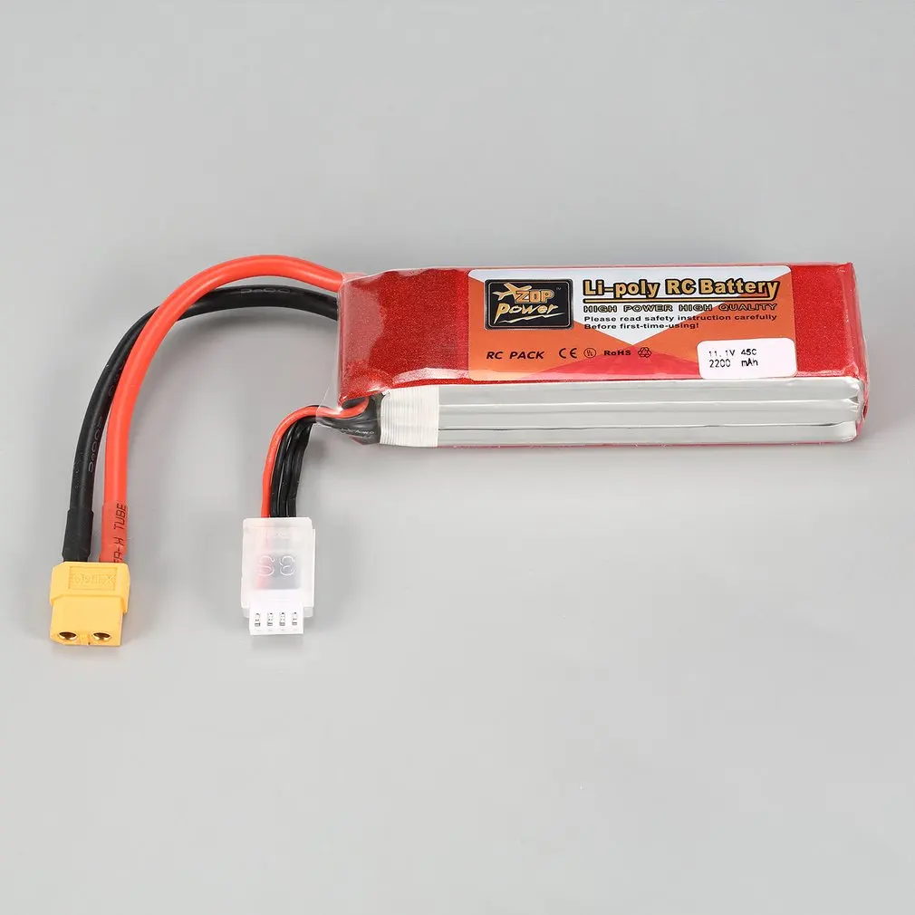 Аккумулятор ZOP Power 11 1 В 2200 мАч 45C 3S 3S1P Lipo Разъем XT60 перезаряжаемый для