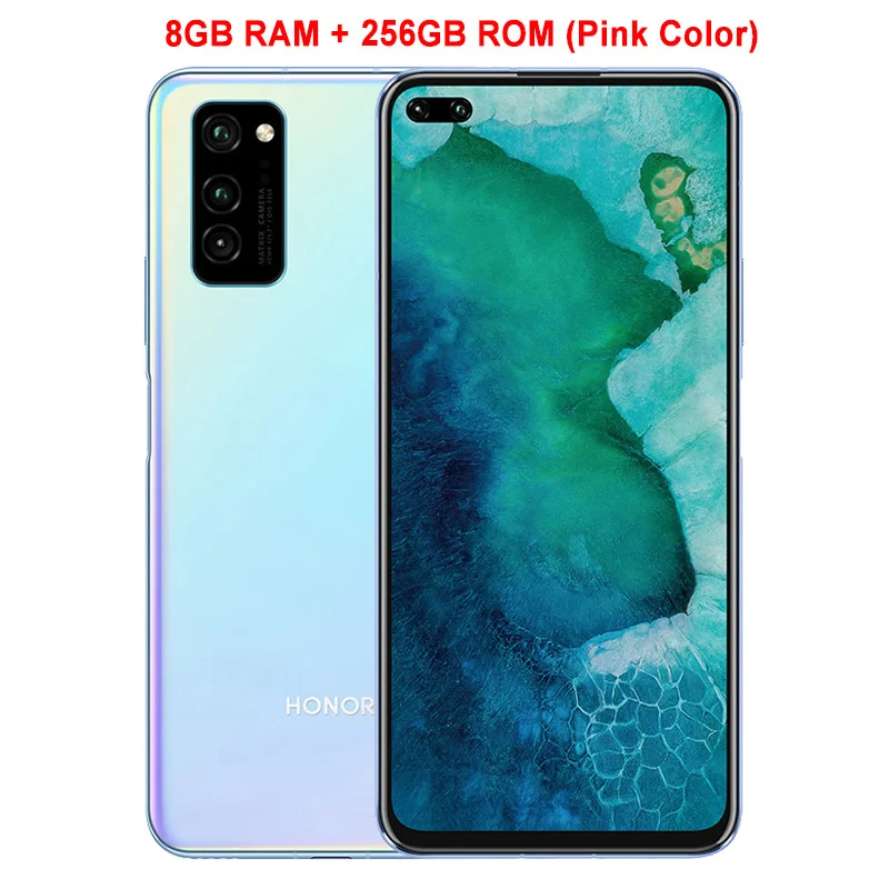 Мобильный телефон Honor V30 Pro 5G, 6,57 дюймов, 8 ГБ+ 256 ГБ, четыре ядра, Кирин, Android 10 AI, тройная камера, 40 Вт, SuperCharge Samrtphone - Цвет: Pink 8GB 256GB