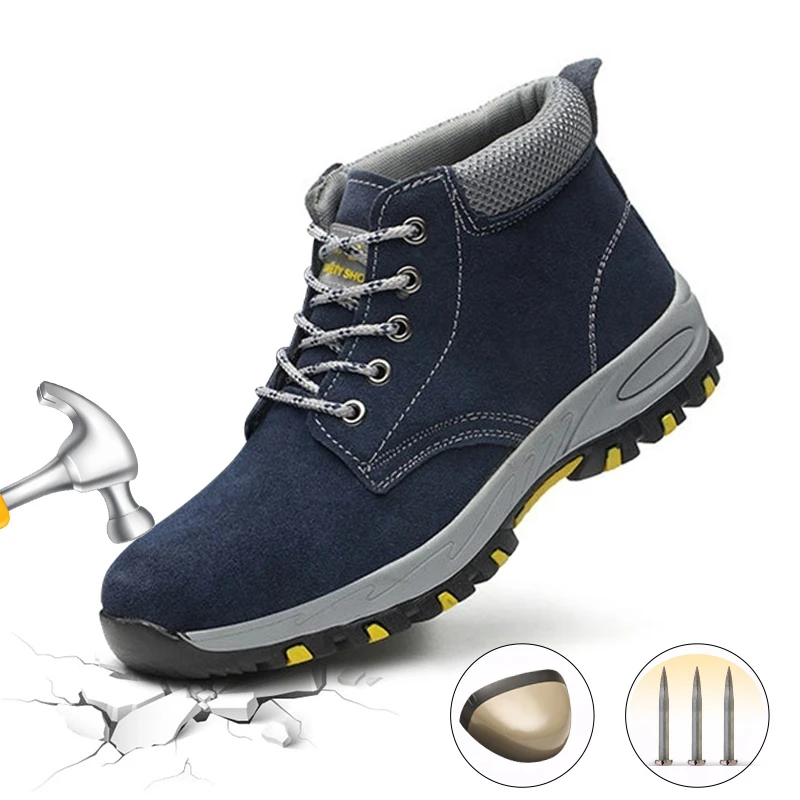 Zapatos indestructibles para Botines de cuero de vaca con puntera de ligeros, para caminar, caminar, ir al trabajo, zapatos de seguridad para el invierno|Calzado de seguridad| - AliExpress