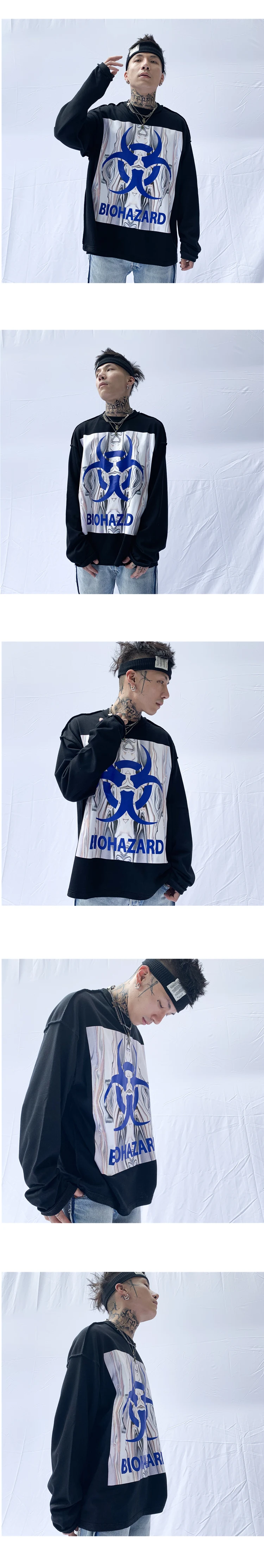UNCLEDONJM рок хип хоп Объемная толстовка зеленая Harajuku Мужская толстовка модная брендовая крутая версия уличная хип хоп Толстовка UNX25