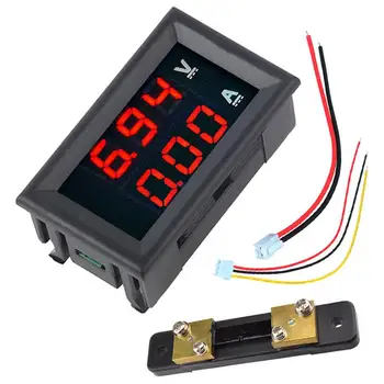 

0.56" DC 100V 50A Red+Red Dual LED Display Mini Digital Voltmeter Ammeter Panel Amp Volt Voltage Current Meter Tester Accessory