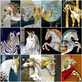 

HUACAN Paint By Number Horse Hand Painted Painting Art Drawing On Canvas Gift DIY Pictures By Numbers Animal Kits Home Decor