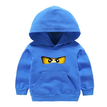

2019 Boys Sweatshirts Legoes Hoodies Baby Ninjago Girls Hooded Long Sleeves Children Spring Autumn Clothes Toddler Outerwear
