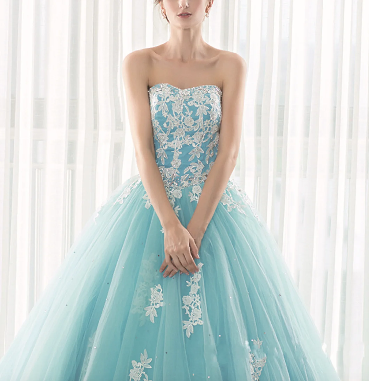 JIERUIZE светильник небесно-голубое свадебное платье без бретелек без рукавов на шнуровке с аппликацией свадебное платье принцессы