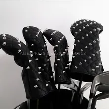 Серебристые заклепки чехол на клюшку для гольфа проход древесина гибриды 135UT из искусственной кожи чехлы для клюшек для гольфа 2 цвета для Для мужчин Для женщин