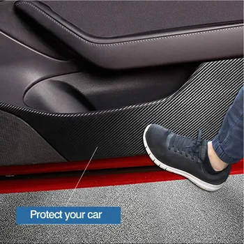 

Self Adhesive Car Sticker Door Auto Accessories Cover Protective Durable Dust Proof 3D Black Carbon Fiber For Tesla Model 3