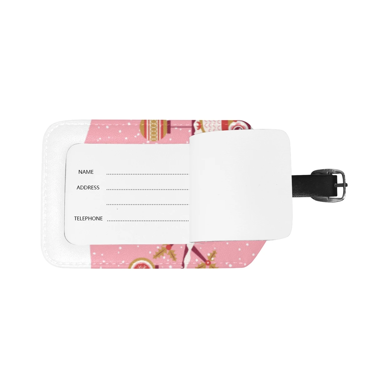 ALAZA розовая кожаная бирка для чемодана LabelBag Подвеска Сумочка Merry Christmas портативные дорожные аксессуары имя ID адрес бирка