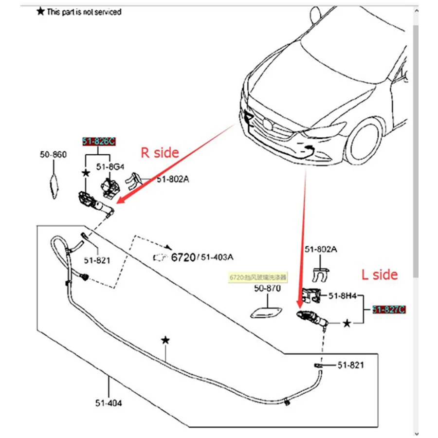 para Mazda 6 Atenza 2012-2016 GJ, partes do corpo do carro