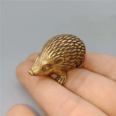 Светло-серый Antique bronze ware pure copper hedgehog ornament pure copper solid little hedgehog handle pure copper tea pet ornament - Цвет: Светло-серый