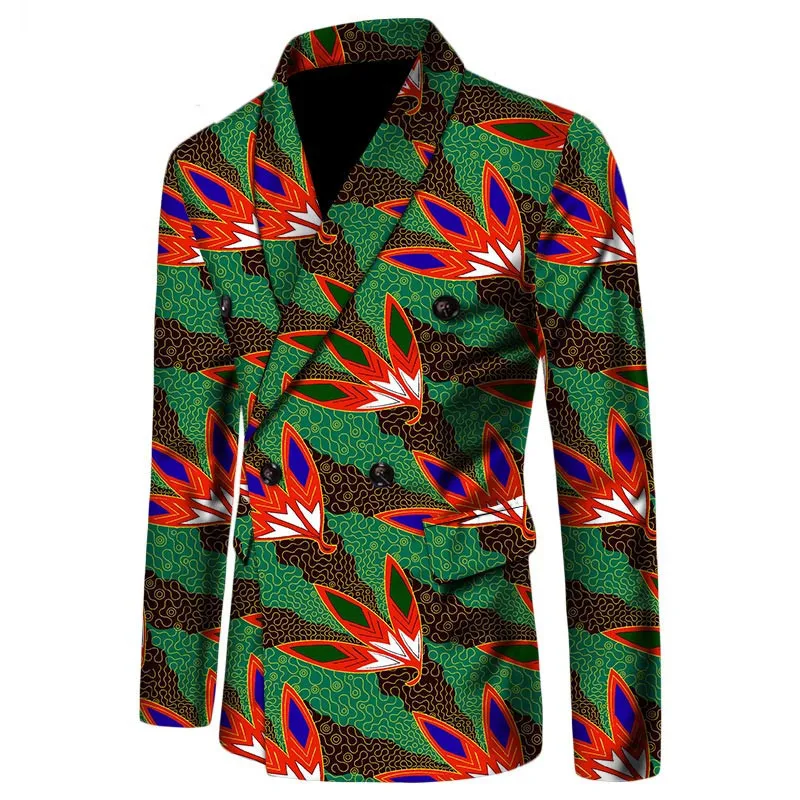 Фантазии Blazer Африканский Для мужчин Костюмы пальто с длинными рукавами в африканском стиле печати Slim Fit костюм пиджак мужской Для мужчин