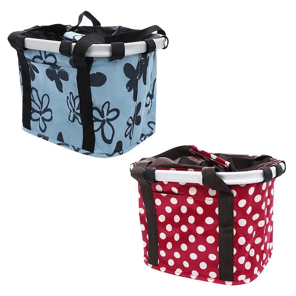 Collapsible Bike Basket, Multi-Purpose Detachable Bicycle Front Basket for Pet, Shopping, , Camping and Outdoor