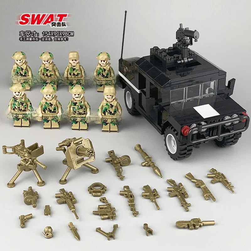 22 pcsMilitary Wars Assembled Building Blocks Military Special Forces Soldiers Bricks Figures Guns Weapons Compatible brick Toys | Игрушки и