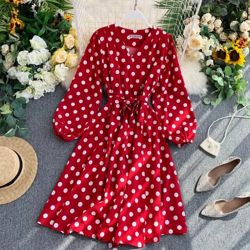 2019 новые модные женские платья Французский женский темперамент v образным