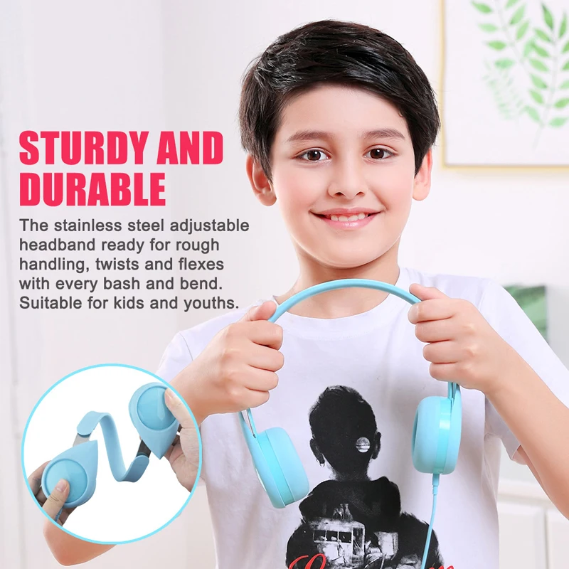 Fodable Kids Headphone 85dB Safe Volume Headset 3 5mm Wired Earphone for Online Learning Boy Girls Birthday Gifts