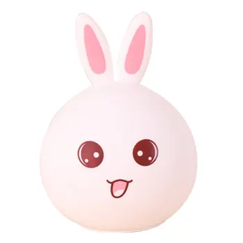 

Cute Rabbit Silicone Led Night Light Usb Rechargeable Baby Bedroom Night Lamp Touch Sensor Light For Children Baby Gift