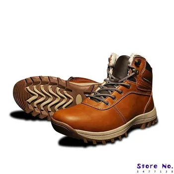 

Winter Men Boots Leather Shoes 2019 Vintage Style Men Shoes Casual Fashion Man Footwear Snow Boots Men Ankle Boots Plus39-46