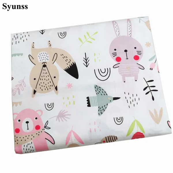 Syunss розовый синий мультфильм геометрический принт хлопок ткань для Diy лоскутное шитье шпаргалки тканевые подушки одеяло шитье Tissus - Цвет: pink