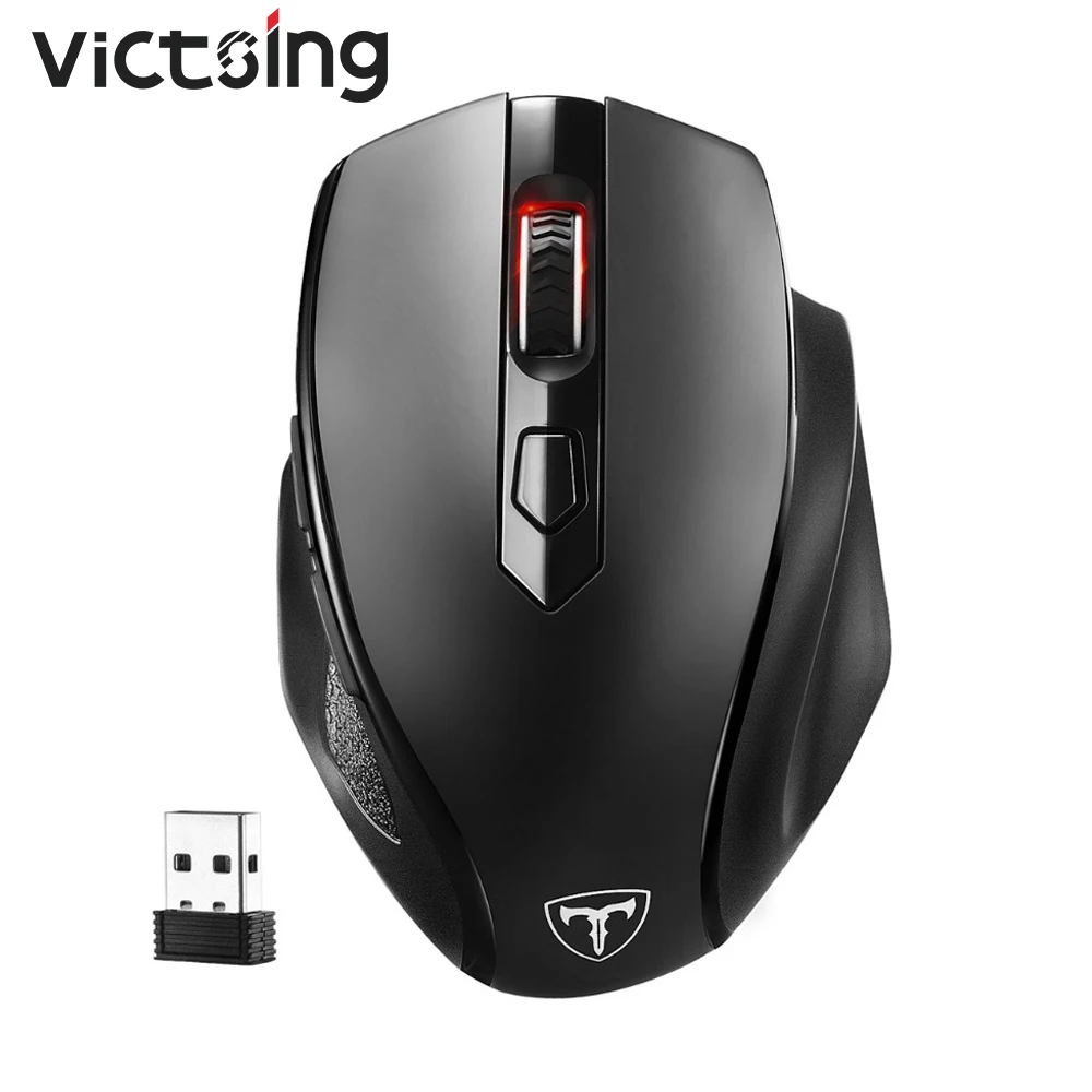 Beste Victsing Full Size Draadloze Muis Met Nano Usb ontvanger 5 Verstelbare Cpi Niveau 6 Knop Voor Notebook Pc Laptop Computer Macbook