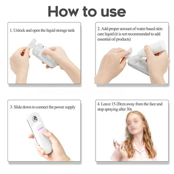 

USB Rechargeable Tool Mini Mist Sprayer Steamer Humidifier Atomization Instruments Face Moisturizing Refreshing Handheld Body