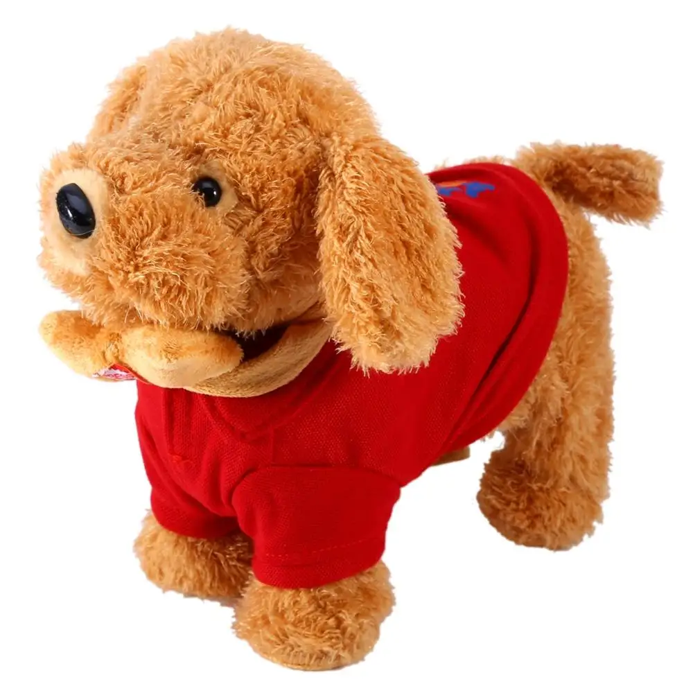 love red dog Новинка, Электронные Домашние животные, Звуковое управление, робот, собаки, милая плюшевая собака, электронная собака, лай, подставка для прогулок, игрушки для детей, подарок на день рождения - Цвет: love red dog
