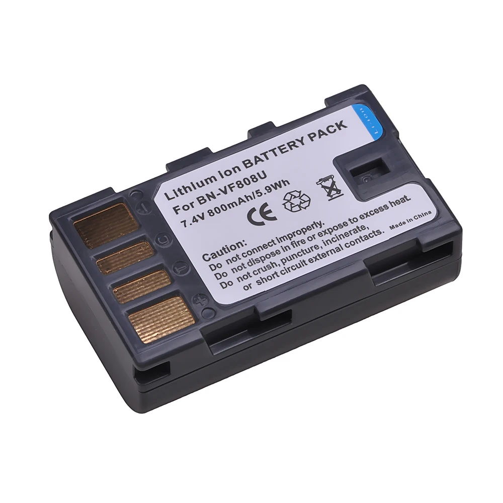 4Pcs Battery BN-VF808 for JVC BN-VF808U BN VF808 VF808U VF808US VF808UE VF808USM, GZ-HD7, GZ-MG575, GZ-MG555, GR-D750, GR-D760 camera charger