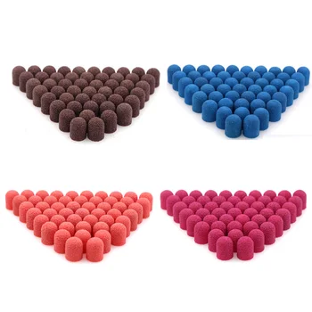 

50pcs 13*19mm Sanding Caps Electric Milling Cutter Rotary Nail Drill Bit Rubber Cutter for Manicure Pedicure Drill Accessory