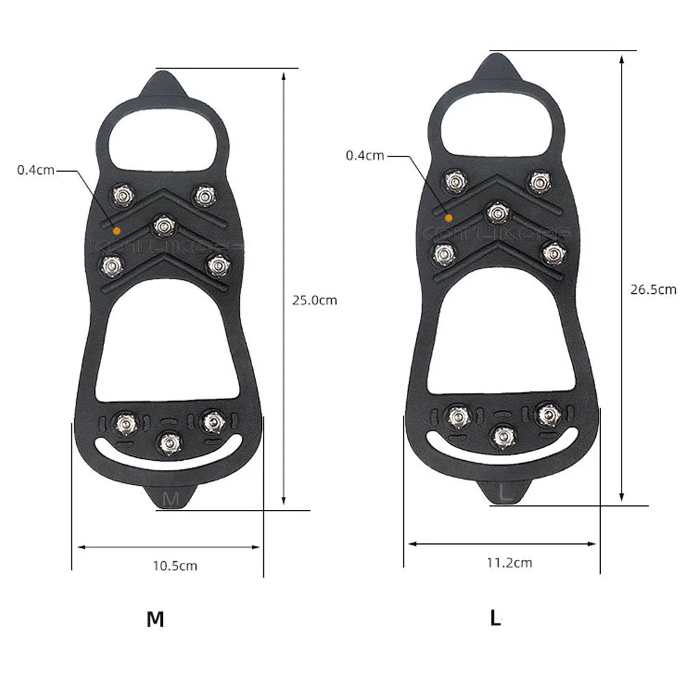 KOTLIKOFF Snow Non Slip Crampons Cleats Shoe Cover Ice Gripper For Spikes Hiking Winter Manganese Steel Outdoor Cleats Overshoes images - 6