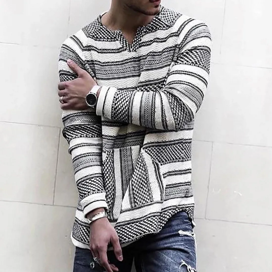 

MJARTORIA Men's Summer Blouses Baggy Beach Hawaiian Cotton Linen Casual Long Sleeve V Neck White Shirts Tops 2020