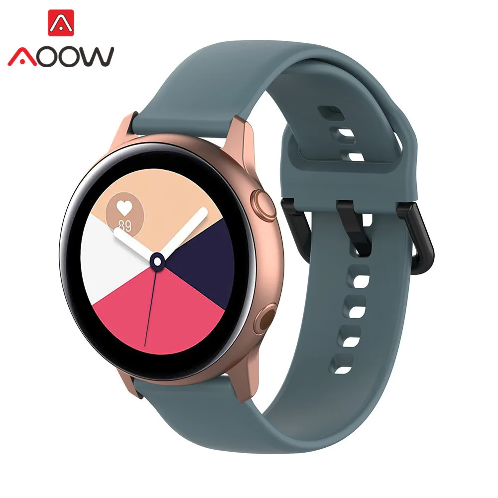 20 мм мягкий силиконовый ремешок для часов samsung Galaxy Watch Active 42 мм gear S2 спортивный водонепроницаемый женский мужской браслет R500