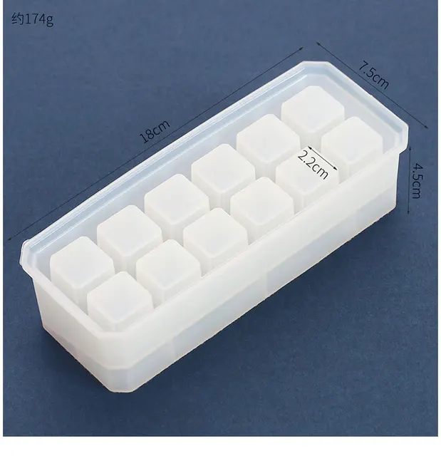 Lipstick Storage Box DIY Hand Made Crystal Trinket Silicone Mold for Resin Epoxy Resin Mold Pigment Bottle Storage UV Resin Mold 12 Cavity