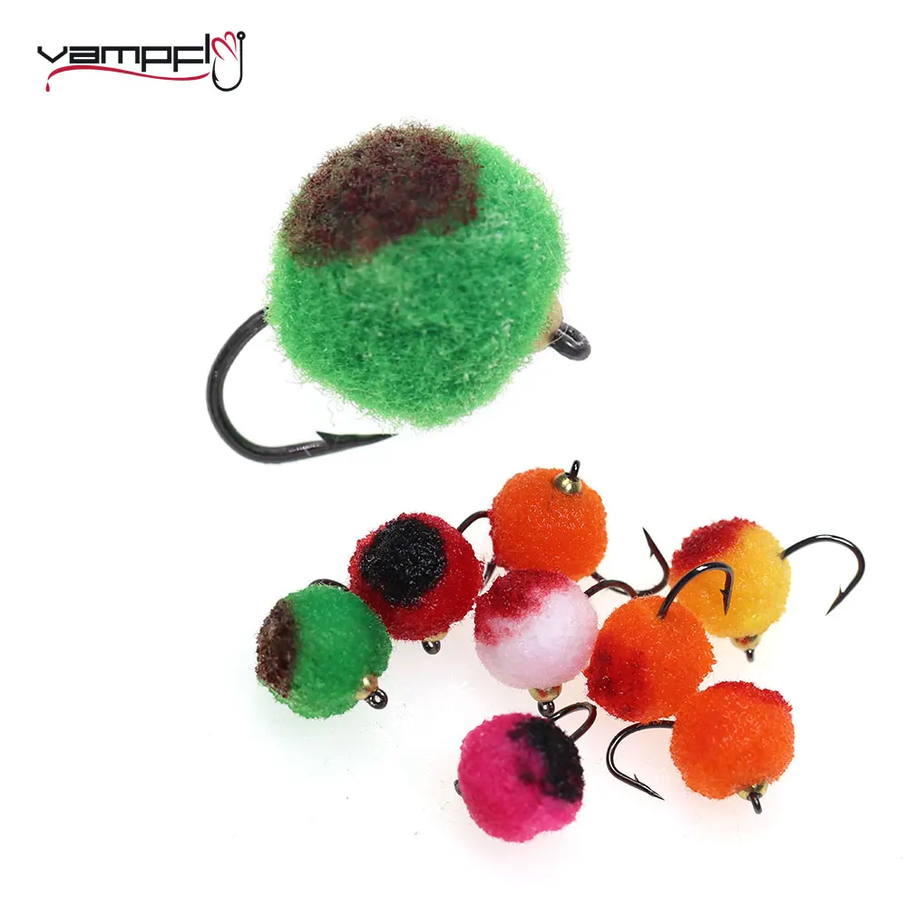 Vampfly 6 Pz/Pacco #10 Testa Di Perline In Ottone Glo-Bug Egg Fly Ninfa Bagnato Affondamento Veloce Trota A Mosca Char Grey Pesca A Mosca Esche Artifi
