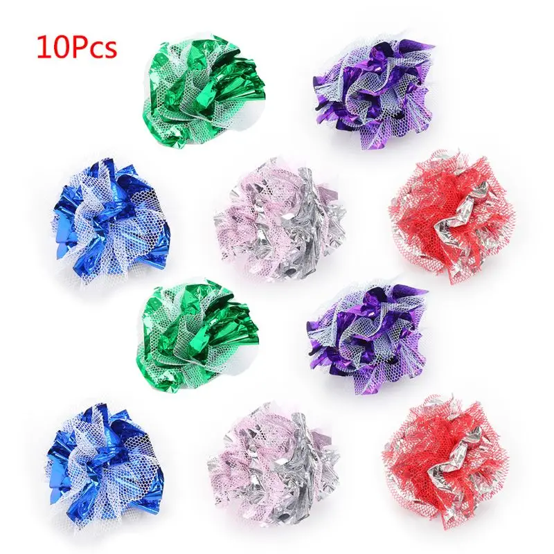 Random colors 10 шт. Кот рельефный шарик игрушка интерактивные звуковые шары большой пластиковый Crackle Кольца бумажные игрушки для домашних животных - Цвет: Random colors