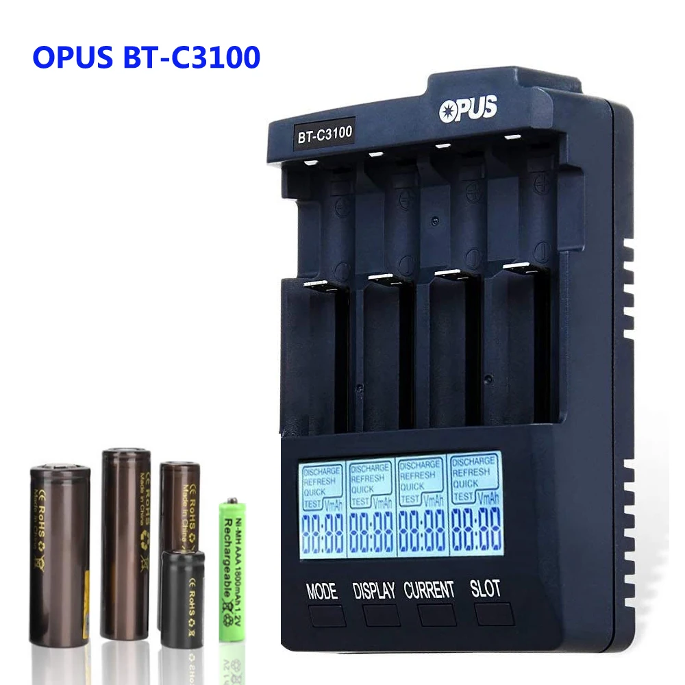 Зарядное устройство OPUS C3100 для Li-Ion NiCd NiMH AA AAA 10440 14500 18650 17335 17500 | Электроника
