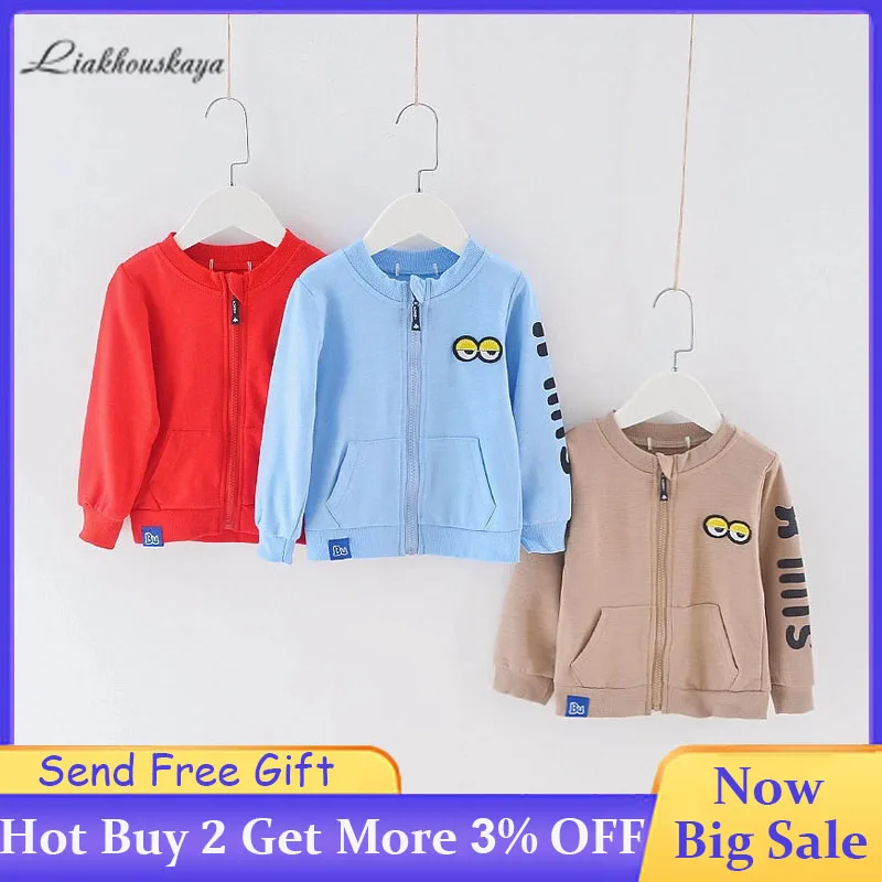 2019 New Jacket For Boy Spring And Autumn Korean Print baby Zipper Baseball Uniform Coat Cotton Windproof Outdoor | Детская одежда и