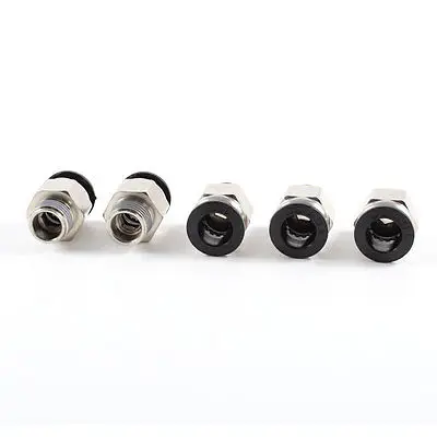 

5 Pcs 1/4" PT Male Thread 10mm Push In Joint Pneumatic Connector Quick Fitting