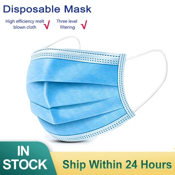 

100 pcs Anti Droplet Disposable Protective Face Mask 3 Layer Non Woven Mouth Masks Dustproof Earloop For Protection Masks