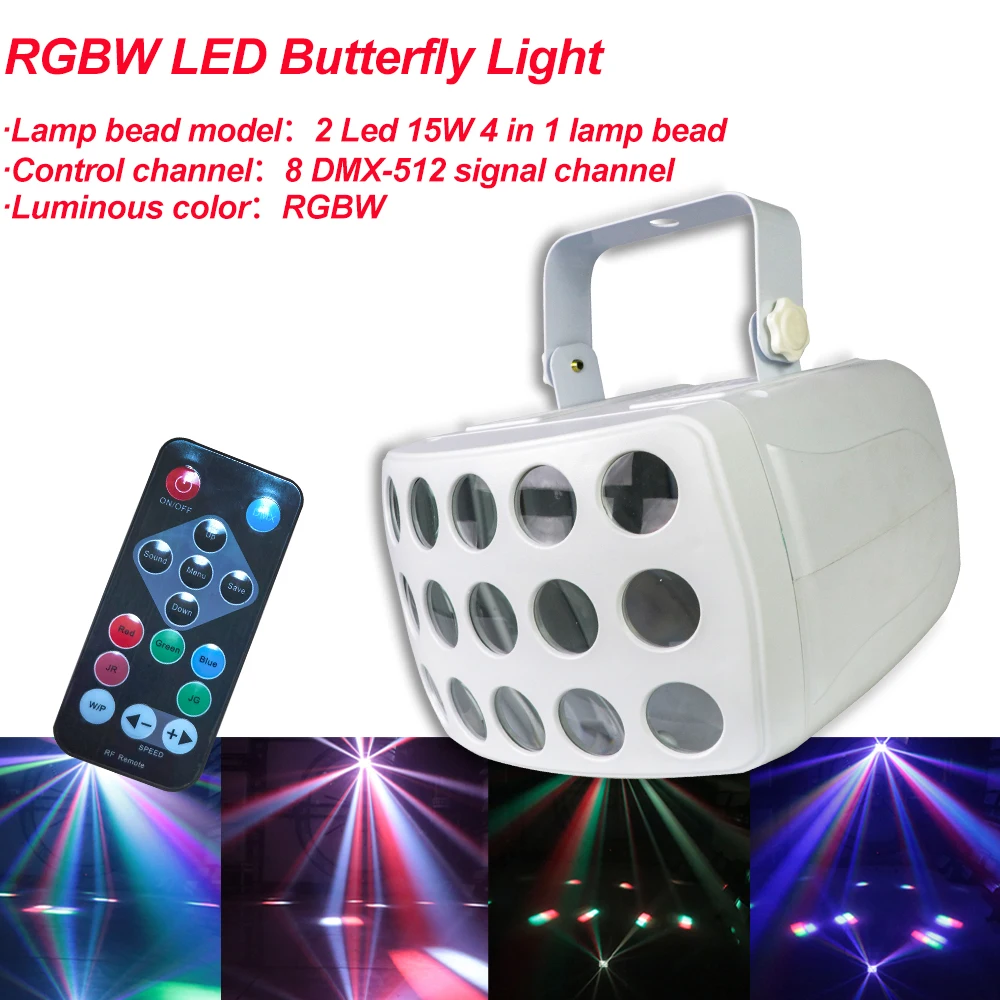 New Disco RGBW LED Butterfly Light  Remote Control DMX DJ Party Laser Projector Stage Effect Flashing Lights For Bar Wedding