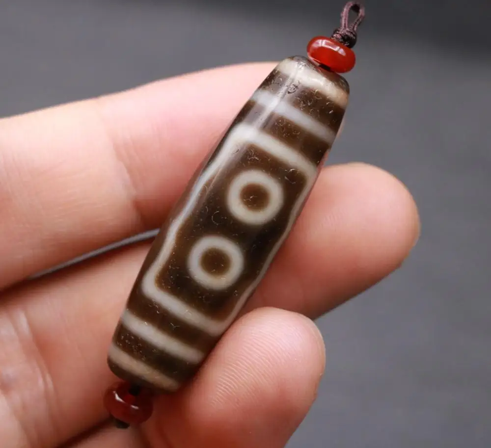 LKbrother Talisman Treasure Magic Power Tibetan Old Oily Agate Ivory Color 5 Eye 4 Stripe dZi Bead 44MM 4AA | Украшения и