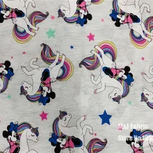 50x180 см Единорог Минни трикотажная хлопчатобумажная ткань для шитья своими руками Лоскутная рубашка для маленьких девочек и мальчиков постельные принадлежности детская одежда