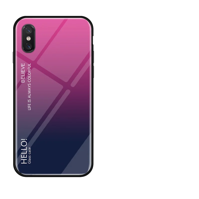 Розово-красный Задняя крышка для телефона Xiaomi Mi 8 Explorer модный стеклянный чехол для телефона для Xiaomi Mi 8 SE Lite полная защита бампер - Цвет: Розово-красный