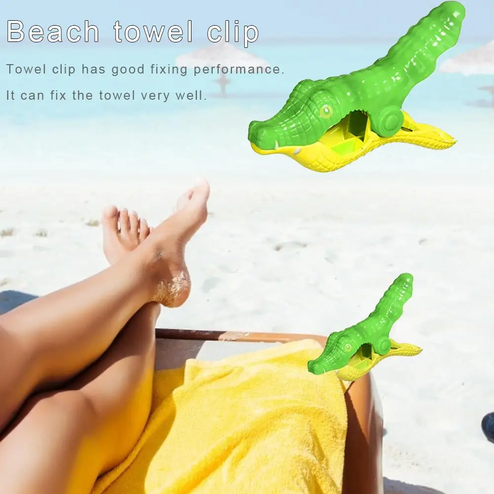 2PCS Beach Towel Clip Simulation Animal Strong Windproof Bath Towel Clothes Hanger Clip Sunbed Pegs Pool Towel Clips Quilt Clamp