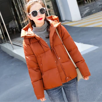 

Hot Selling Loose Winter Women's Coats Fashion Red/Orange/Pink/White Color Ladies Short Warm Outwear Girls Clothing