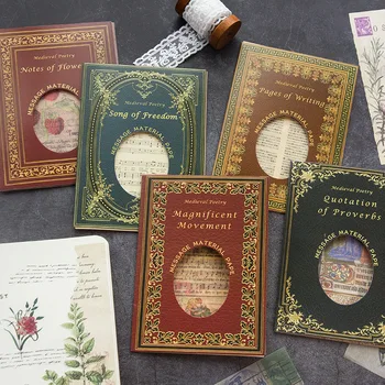 

Mohamm 10Pcs Medieval Poetry Series Sticky Note Portable Memo Decoration Scrapbooking Paper Creative School Supplies