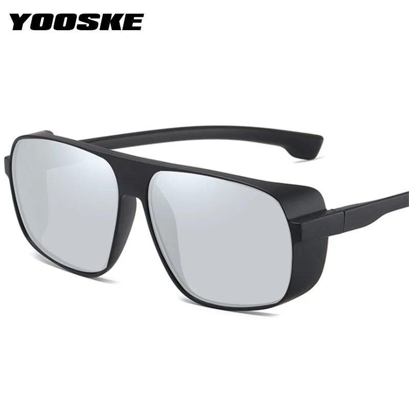 YOOSKE Квадратные Солнцезащитные очки Мужские Винтажные брендовые дизайнерские негабаритные Солнцезащитные очки Мужские Женские уличные очки для вождения UV400