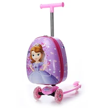 16 дюймов детский мультяшный чемодан на колесиках, детский Дорожный чемодан на колесиках, багаж для переноски, жесткая сумка для детей, подарок