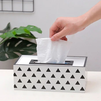 

Wooden Tissue Box Container Napkin Tissue Holder Paper Dispenser Simple Fashion Tissue Holder Case for Office Home Decoration