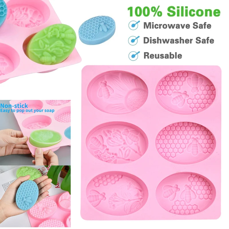 Hot Bee Silicone Soap Mold DIY Handmade Craft 3D Making Cake Mould for Home Kitchen FQ-ing | Дом и сад