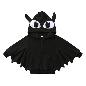 Baby Halloween Clothing Autumn Cartoon Print Bat Hooded Jacket Boy Girl Cotton Cosplay Clothes 1
