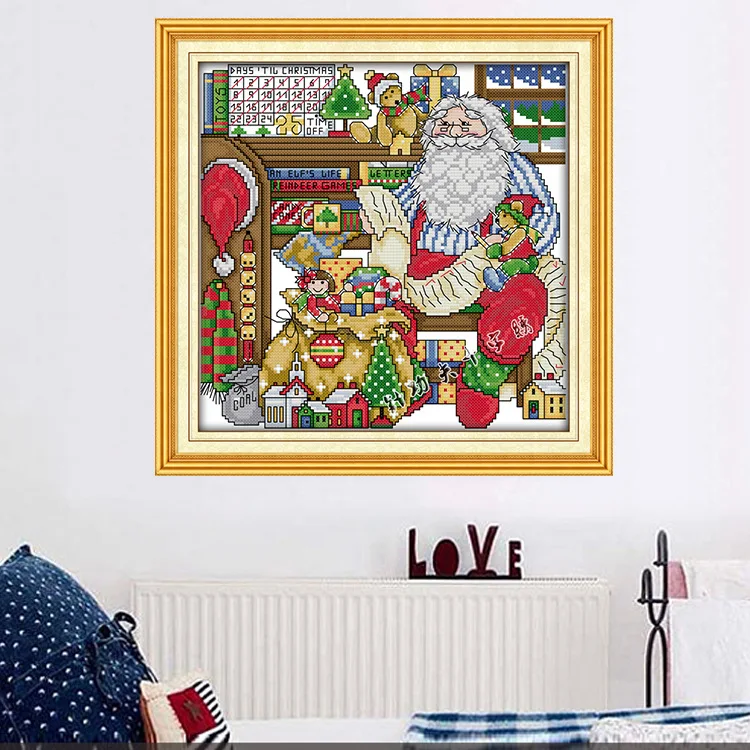 

Joysunday Cross Stitch Santa Claus Decorative Painting Handmade DIY Embroidered Material Box Wholesale to Join